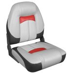 MyBoat Kapitan Klappbarer Bootsstuhl – Grau/Graphit/Rot